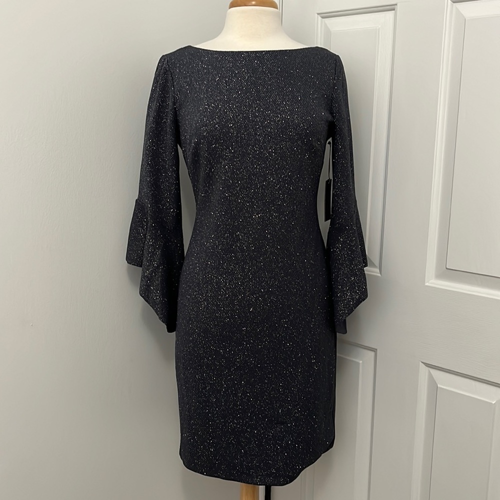 Vince Camuto gray silver sparkle dress